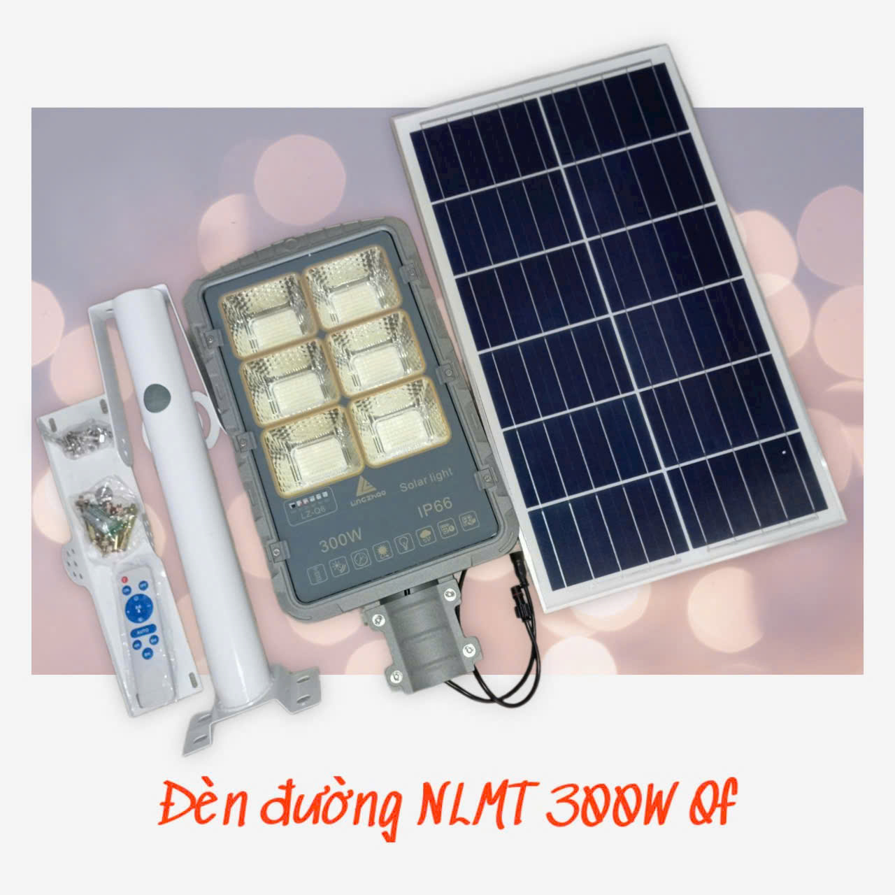 Cabin đen pha  năng lượng 300W gắn cho sân vườn và ngoài đường 