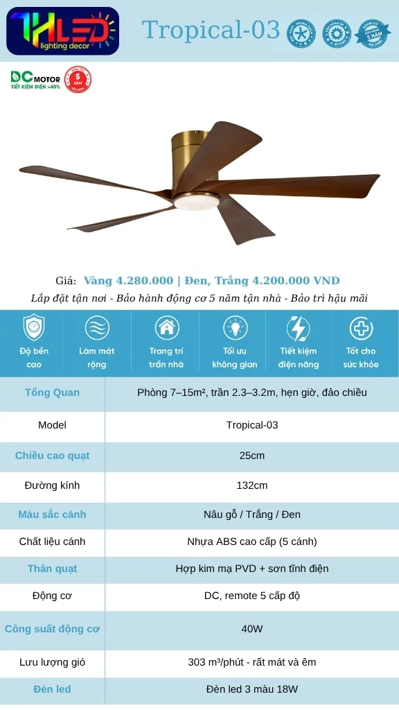 Quạt trần Quat Luxury 07 Thled - null