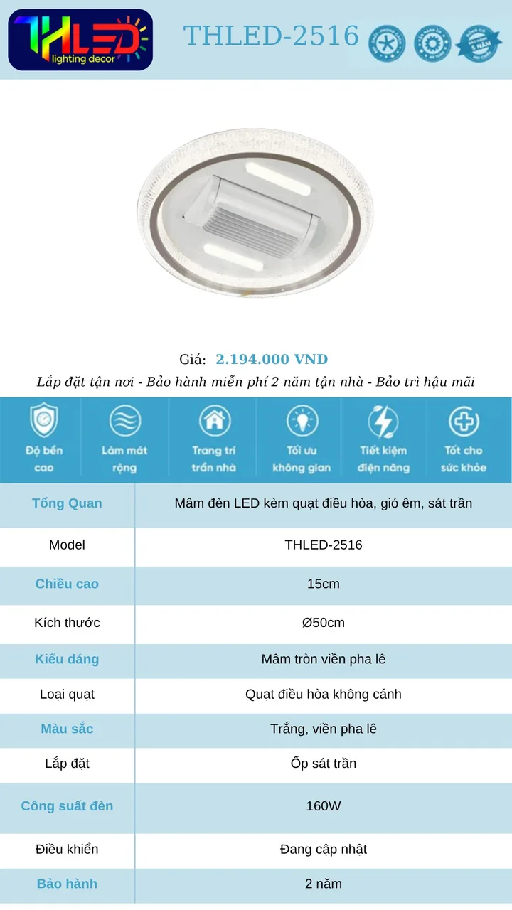 Quạt trần Thled 2516 - null