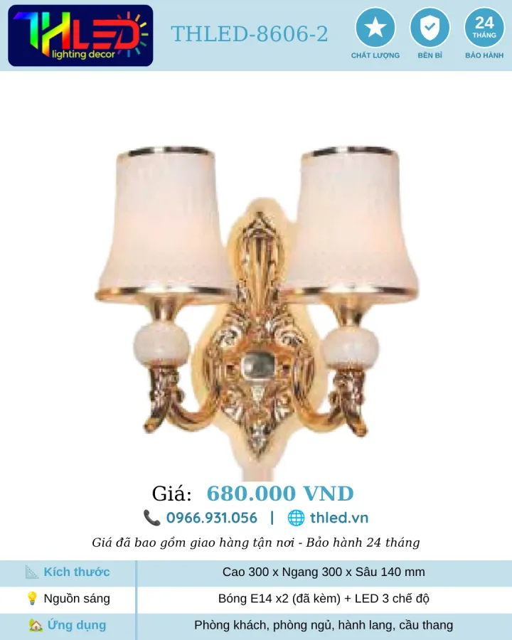 Đèn vách Thled 8606 2