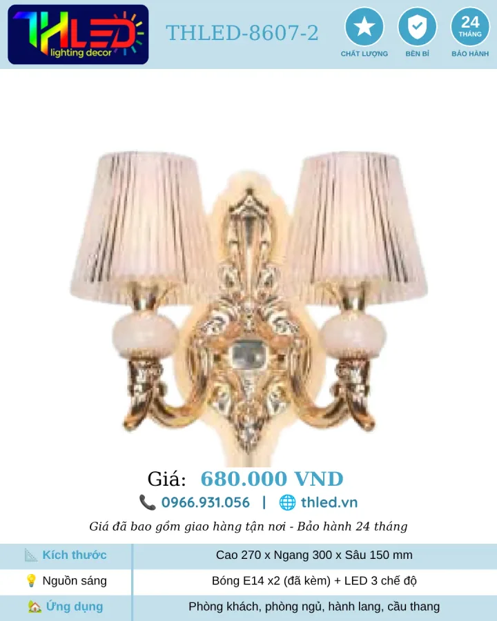 Đèn vách Thled 8607 2